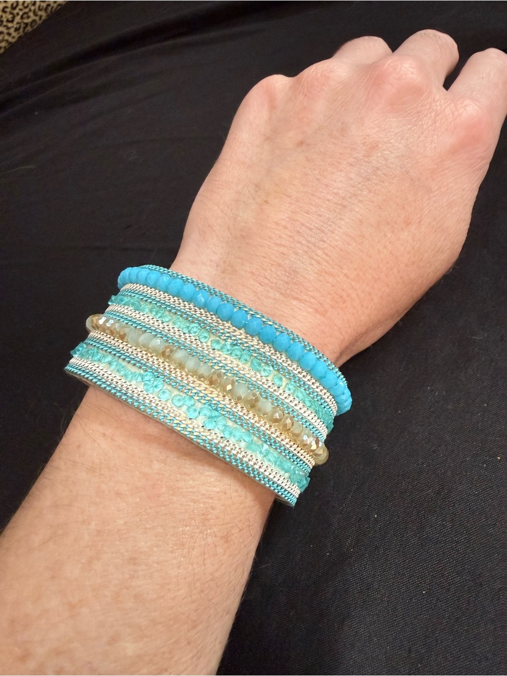 Turquoise Multi-Strand Beaded Wrap Bracelet - Brand